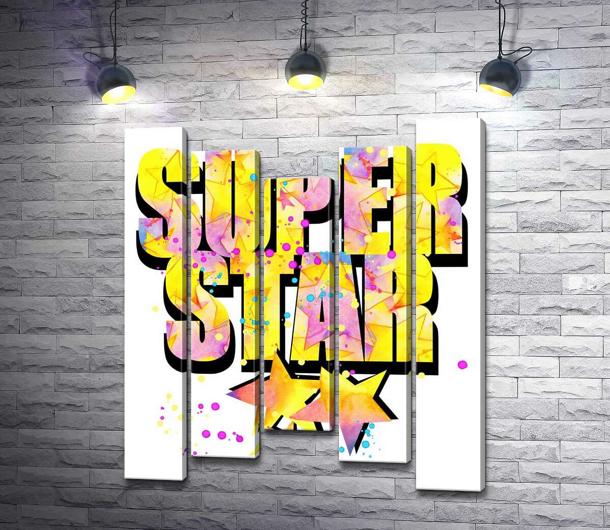 

Модульная картина ArtPoster Яркая надпись "super star" 130x156 см Модуль №28