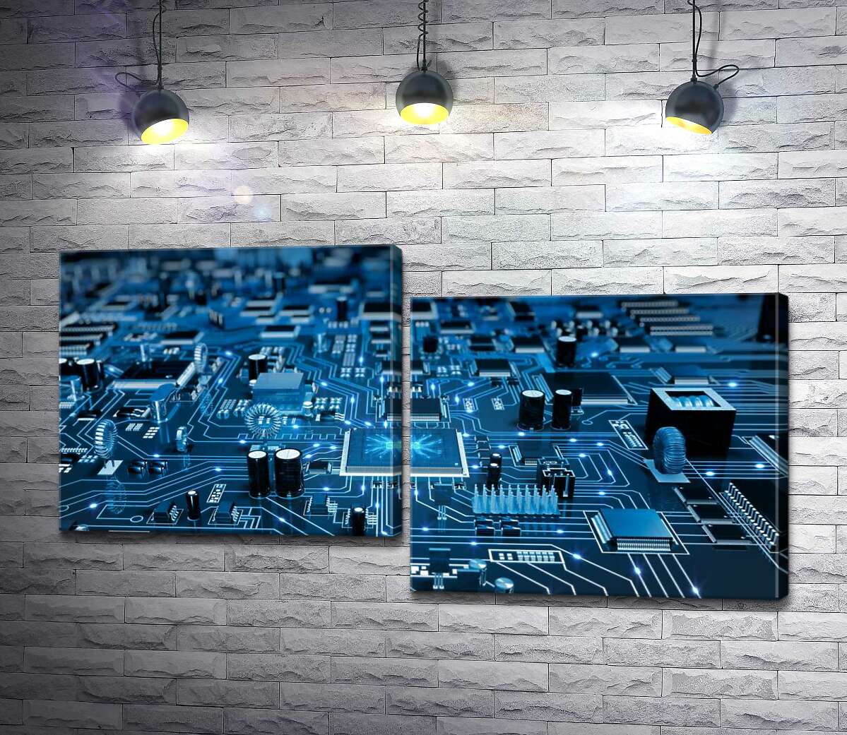

Модульная картина ArtPoster Элементы печатной платы 130x70 см Модуль №5