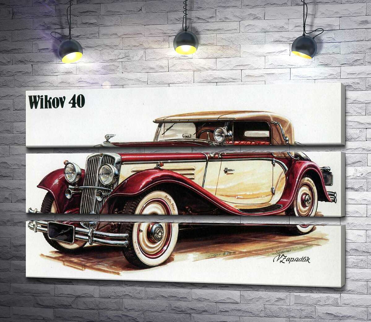 

Модульная картина ArtPoster Чешский ретро-автомобиль Wikov 40 100x63 см Модуль №13
