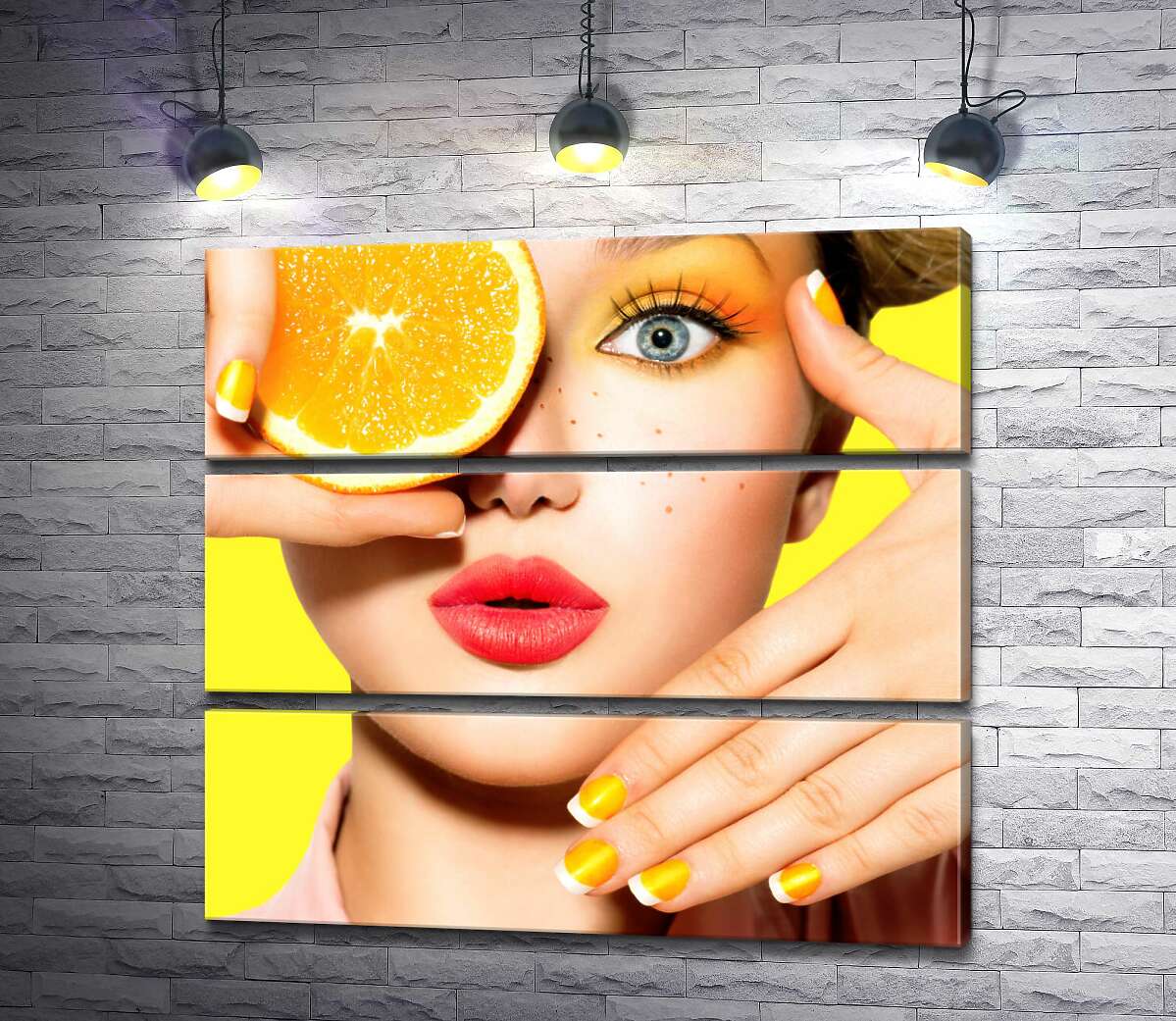 

Модульная картина ArtPoster Цитрусовая сочность оранжевого образа девушки 100x93 см Модуль №13