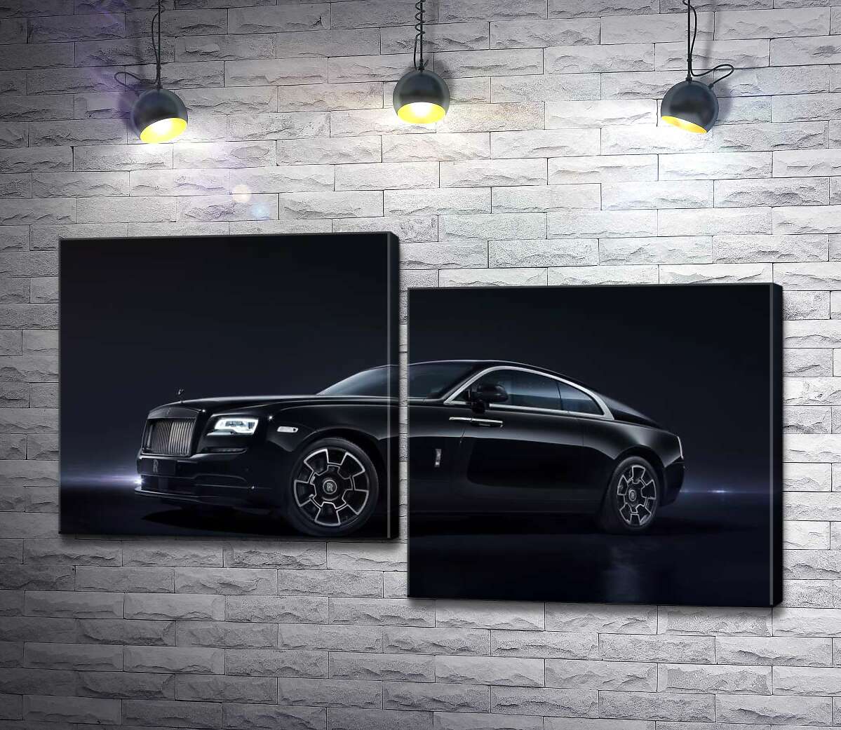 

Модульная картина ArtPoster Черный автомобиль класса люкс Роллс-Ройс (Rolls-Royce Wraith Black Badge) 130x74 см Модуль №5