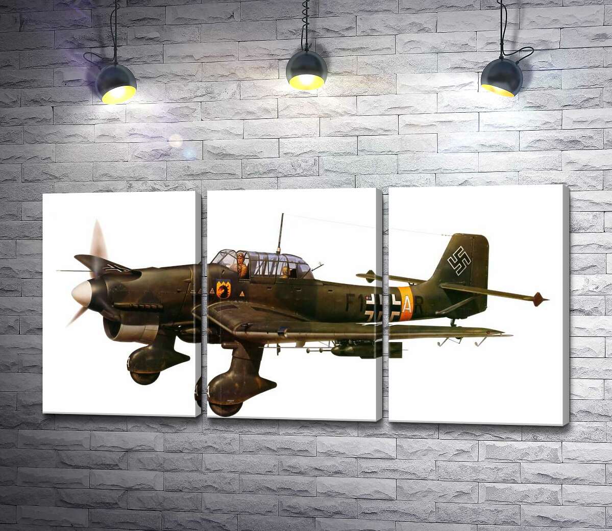 

Модульная картина ArtPoster "Штука" (Junkers Ju 87) немецкий пикирующий бомбардировщик времен Второй мировой войны 102x50 см Модуль №11