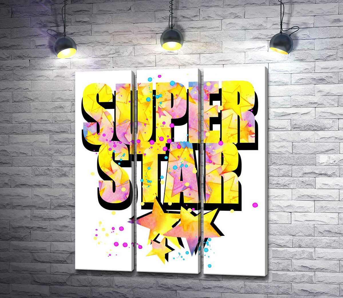 

Модульная картина ArtPoster Яркая надпись "super star" 132x154 см Модуль №11
