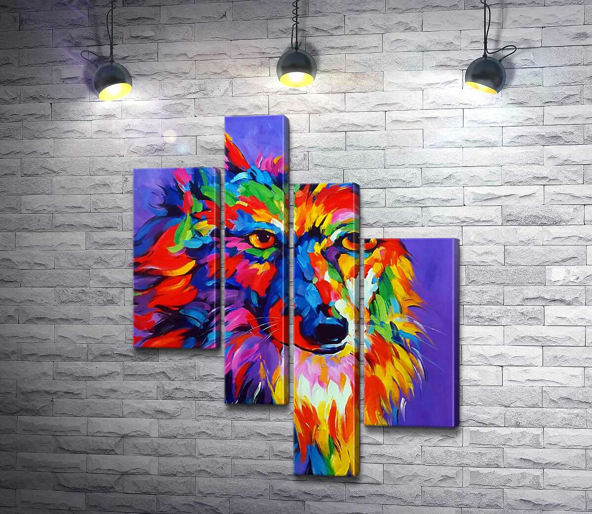 

Модульная картина ArtPoster Цветная шерсть волка 130x167 см Модуль №20