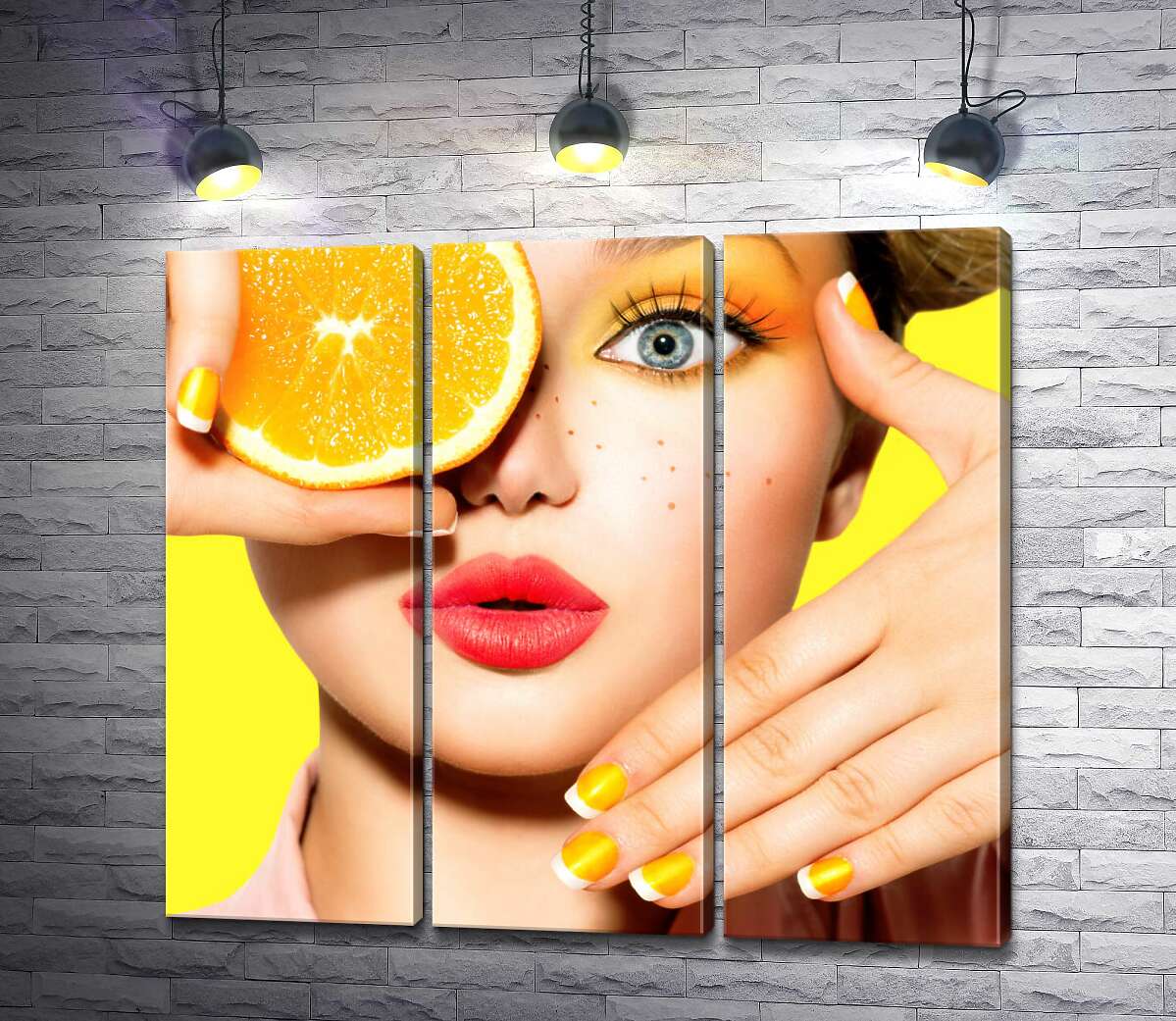 

Модульная картина ArtPoster Цитрусовая сочность оранжевого образа девушки 60x55 см Модуль №11