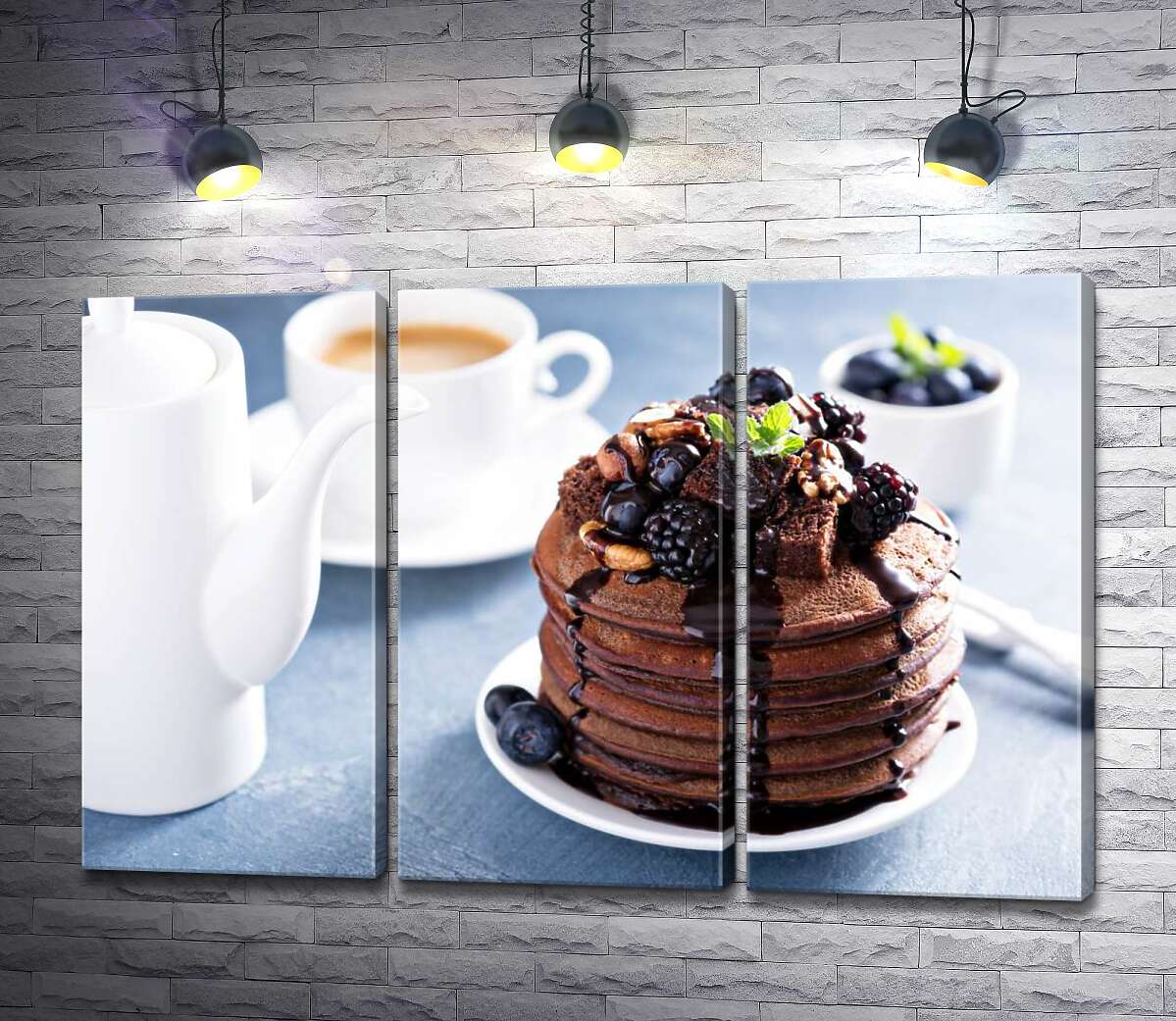 

Модульная картина ArtPoster Ягоды и шоколадные панкейки к чашке чая 60x40 см Модуль №11