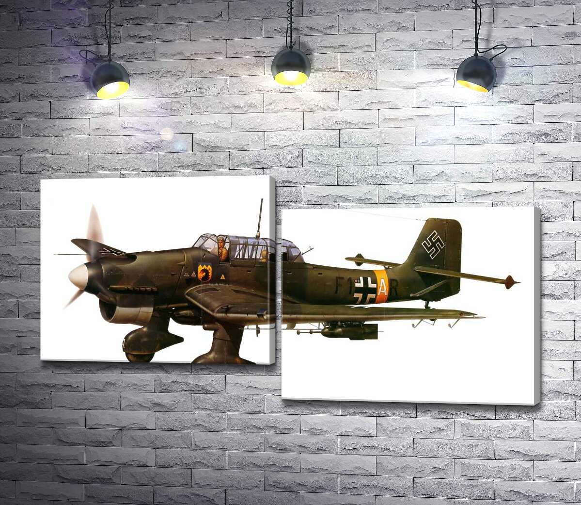 

Модульная картина ArtPoster "Штука" (Junkers Ju 87) немецкий пикирующий бомбардировщик времен Второй мировой войны 100x51 см Модуль №5