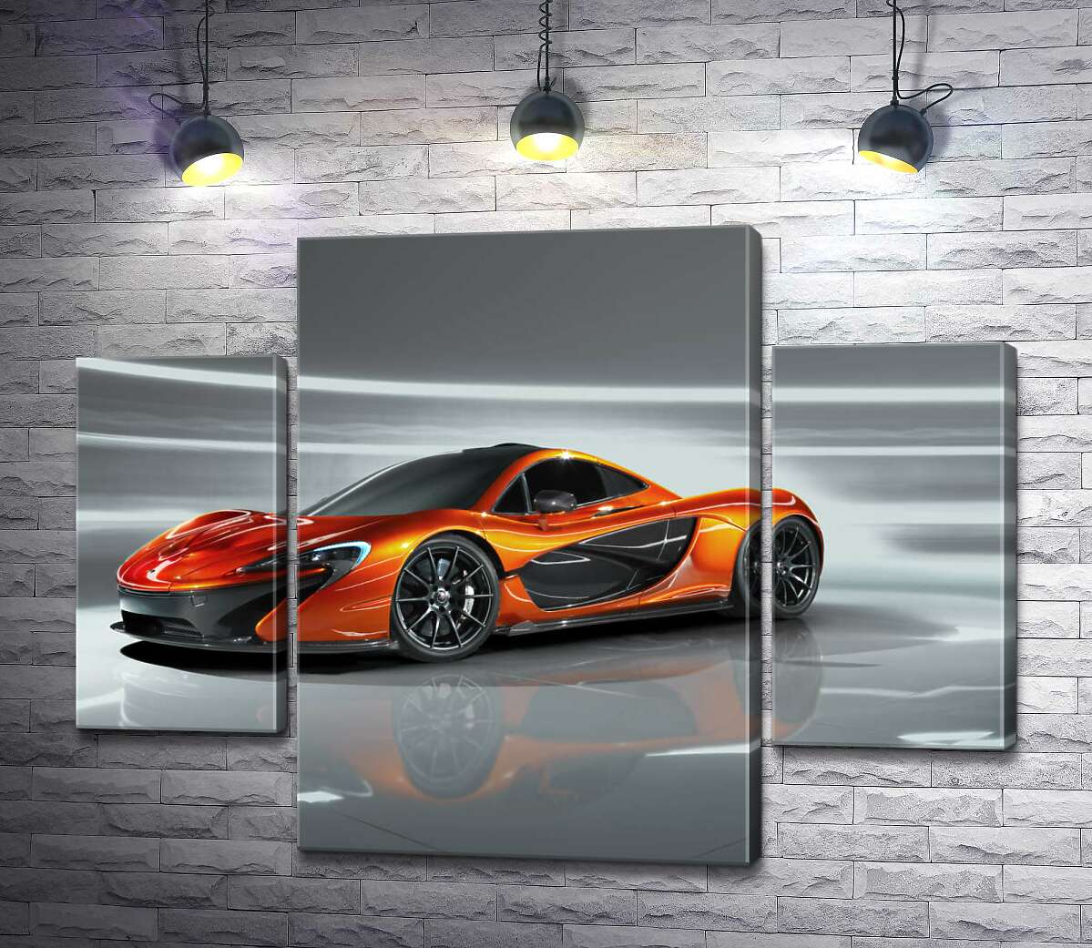 

Модульная картина ArtPoster Янтарный блеск спортивного автомобиля McLaren P1 80x60 см Модуль №7