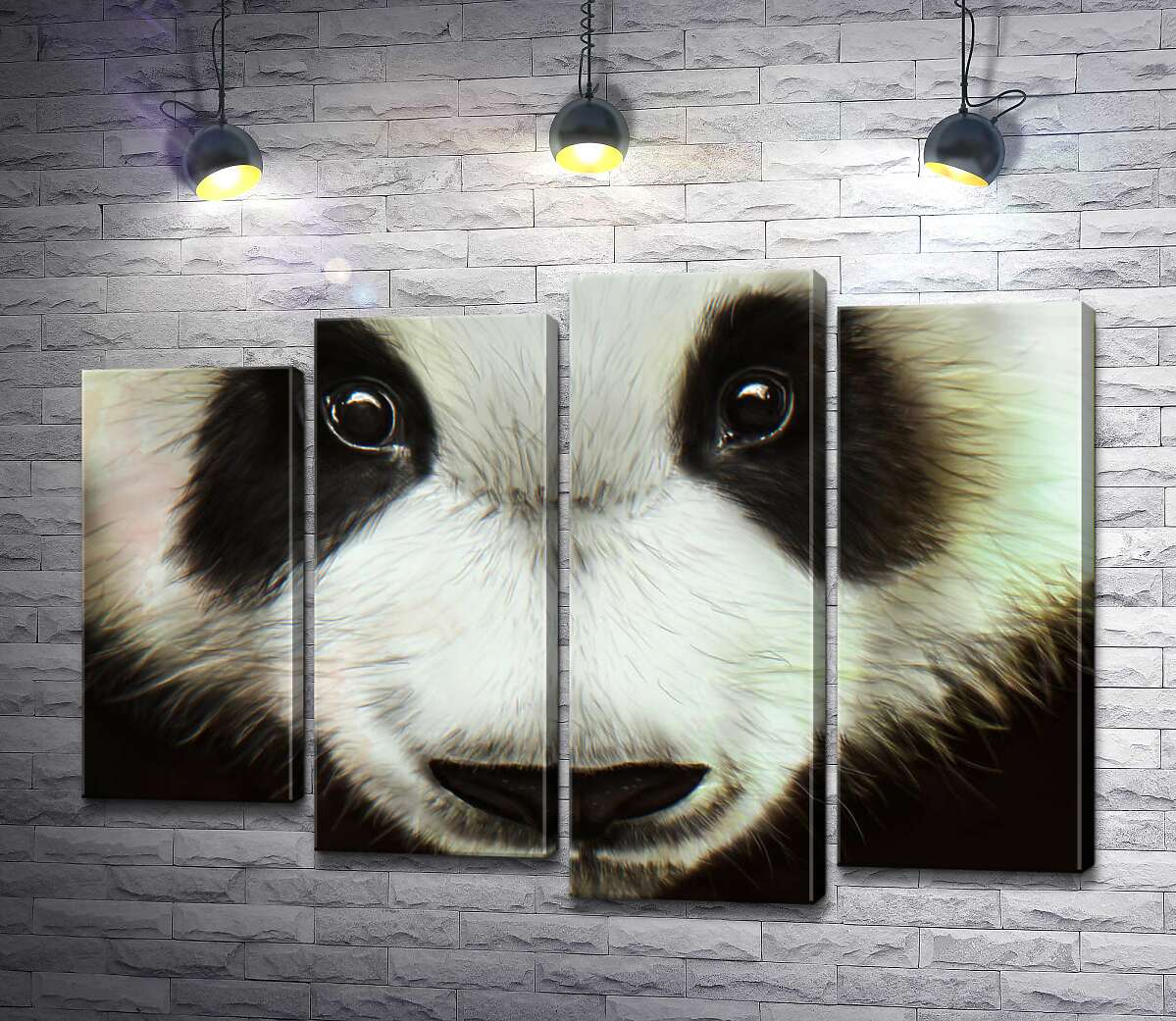 

Модульная картина ArtPoster Черно-белая мордашка любознательной панды 132x93 см Модуль №21