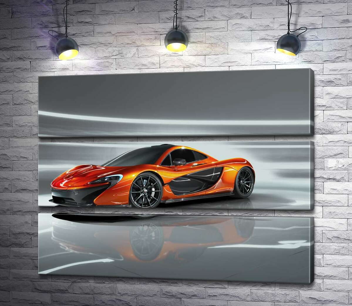 

Модульная картина ArtPoster Янтарный блеск спортивного автомобиля McLaren P1 80x60 см Модуль №13