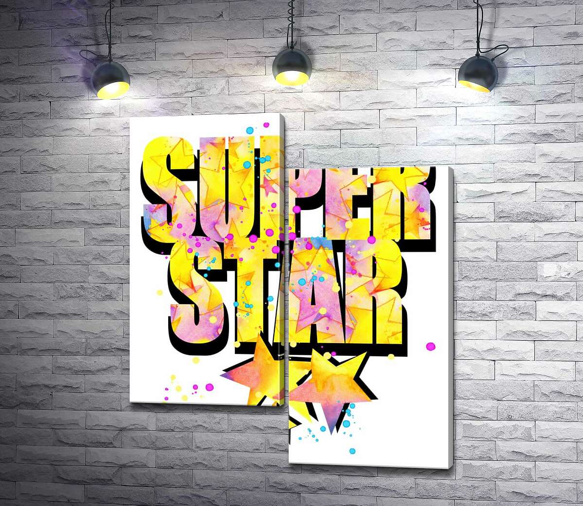 

Модульная картина ArtPoster Яркая надпись "super star" 100x119 см Модуль №5