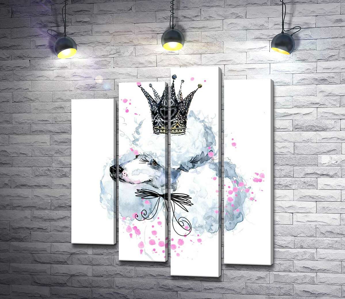 

Модульная картина ArtPoster Элегантный пудель с ажурной короной на голове 100x119 см Модуль №21
