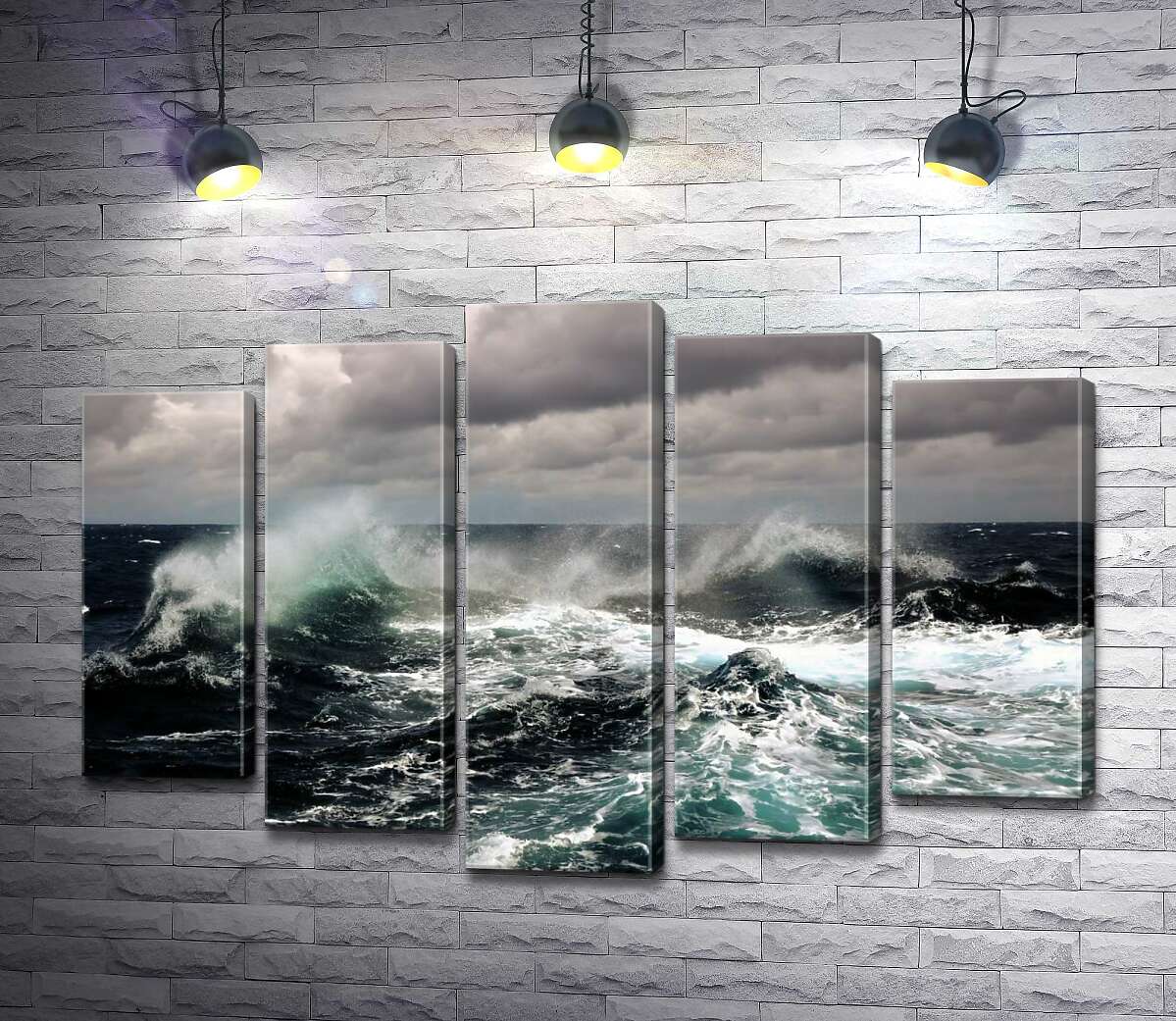 

Модульная картина ArtPoster Штормовые волны бушуют в темных водах океана 100x68 см Модуль №26