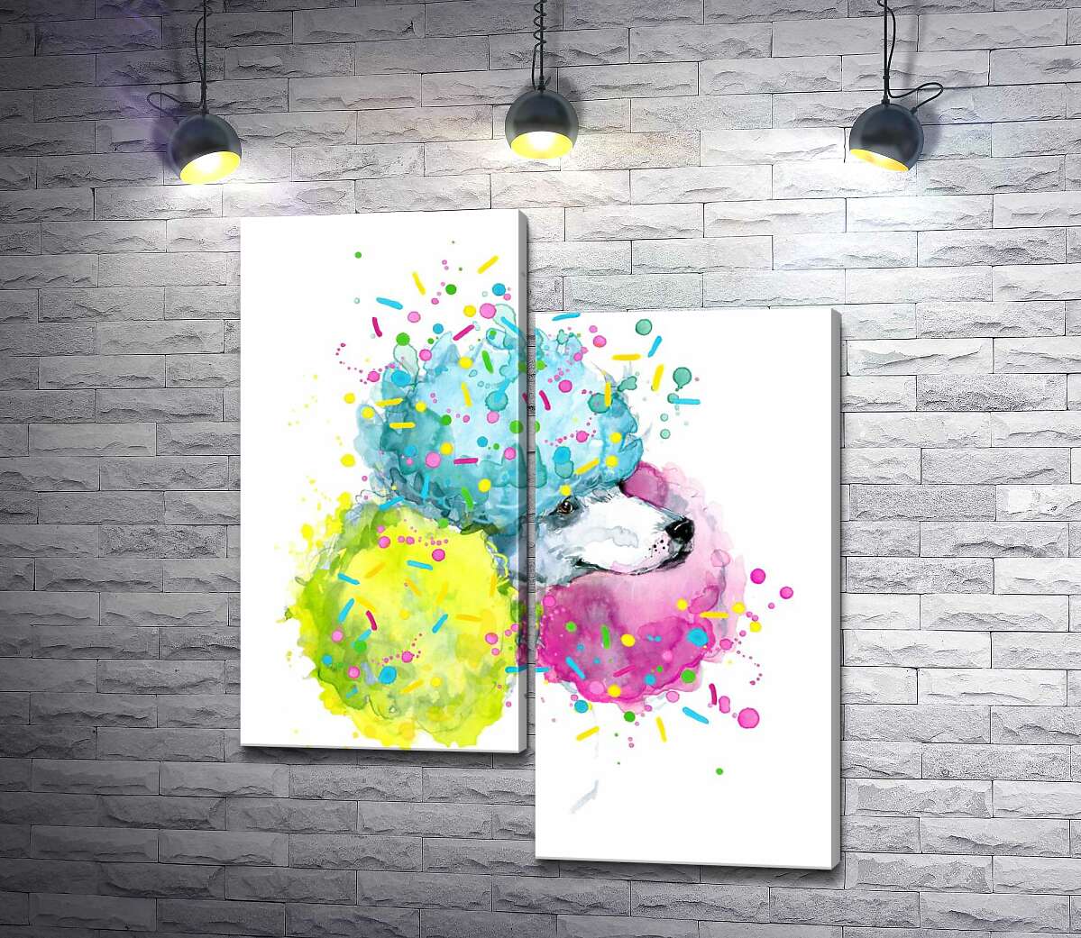 

Модульная картина ArtPoster Цветная шерсть пушистого пуделя 130x155 см Модуль №5