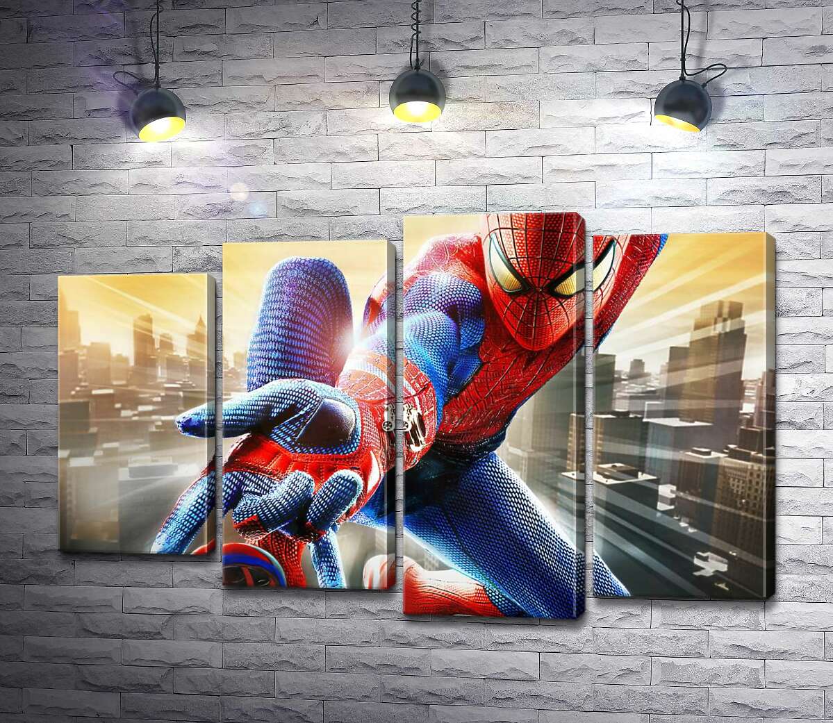 

Модульная картина ArtPoster Человек-паук (Spider-Man) в полете выпускает свое оружие 100x65 см Модуль №21