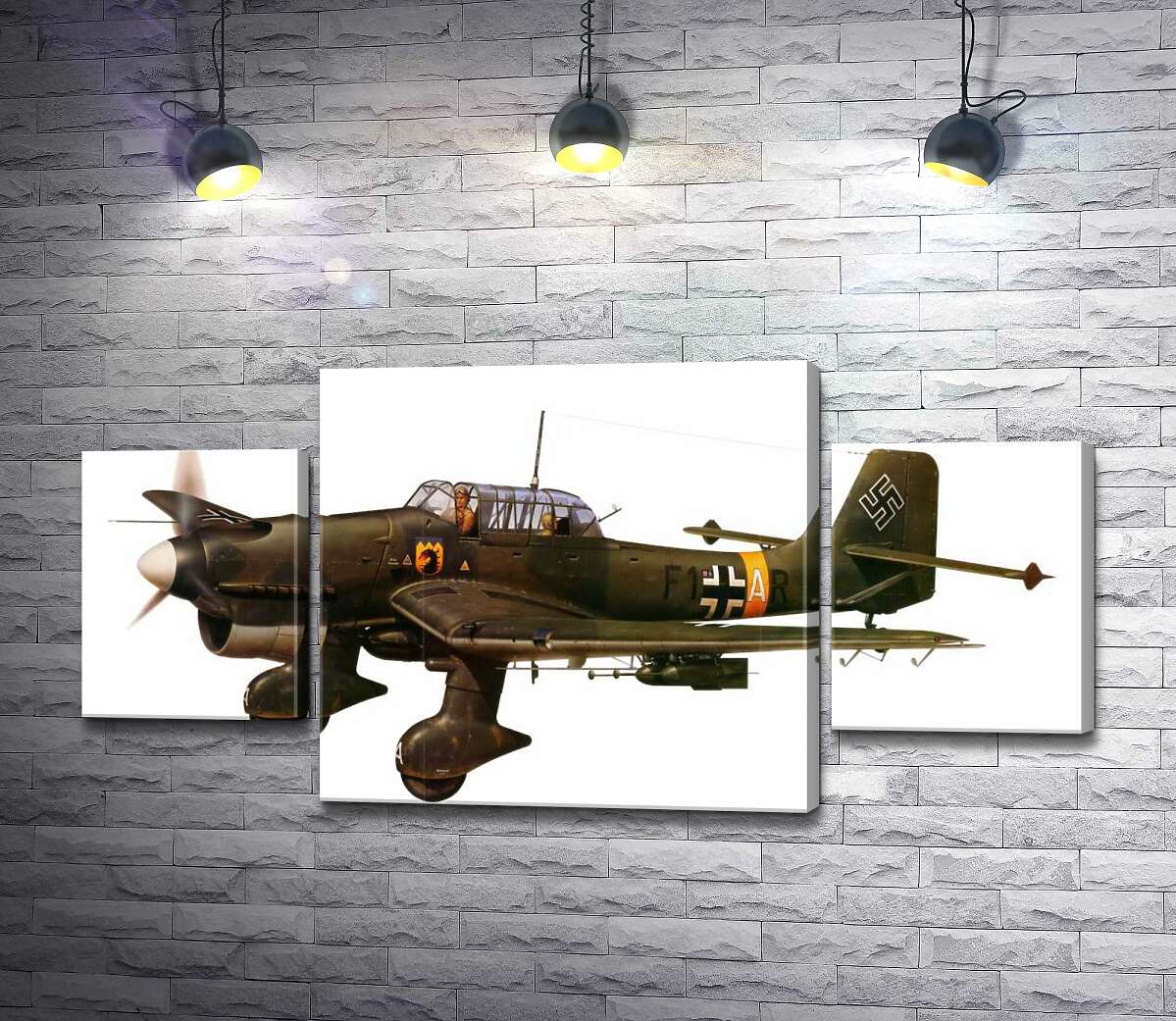 

Модульная картина ArtPoster "Штука" (Junkers Ju 87) немецкий пикирующий бомбардировщик времен Второй мировой войны 100x50 см Модуль №7