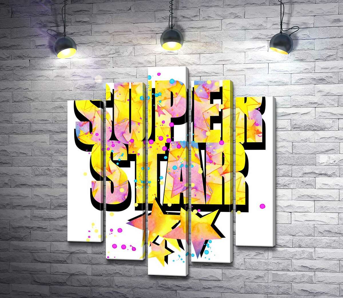 

Модульная картина ArtPoster Яркая надпись "super star" 130x156 см Модуль №26
