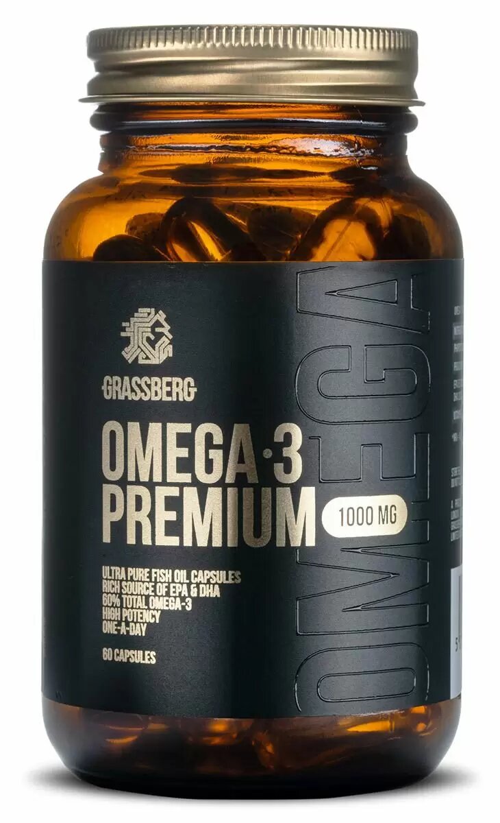 

Омега-3 Omega-3 Premium Grassberg 1000 мг 60 капсул (GSB002)