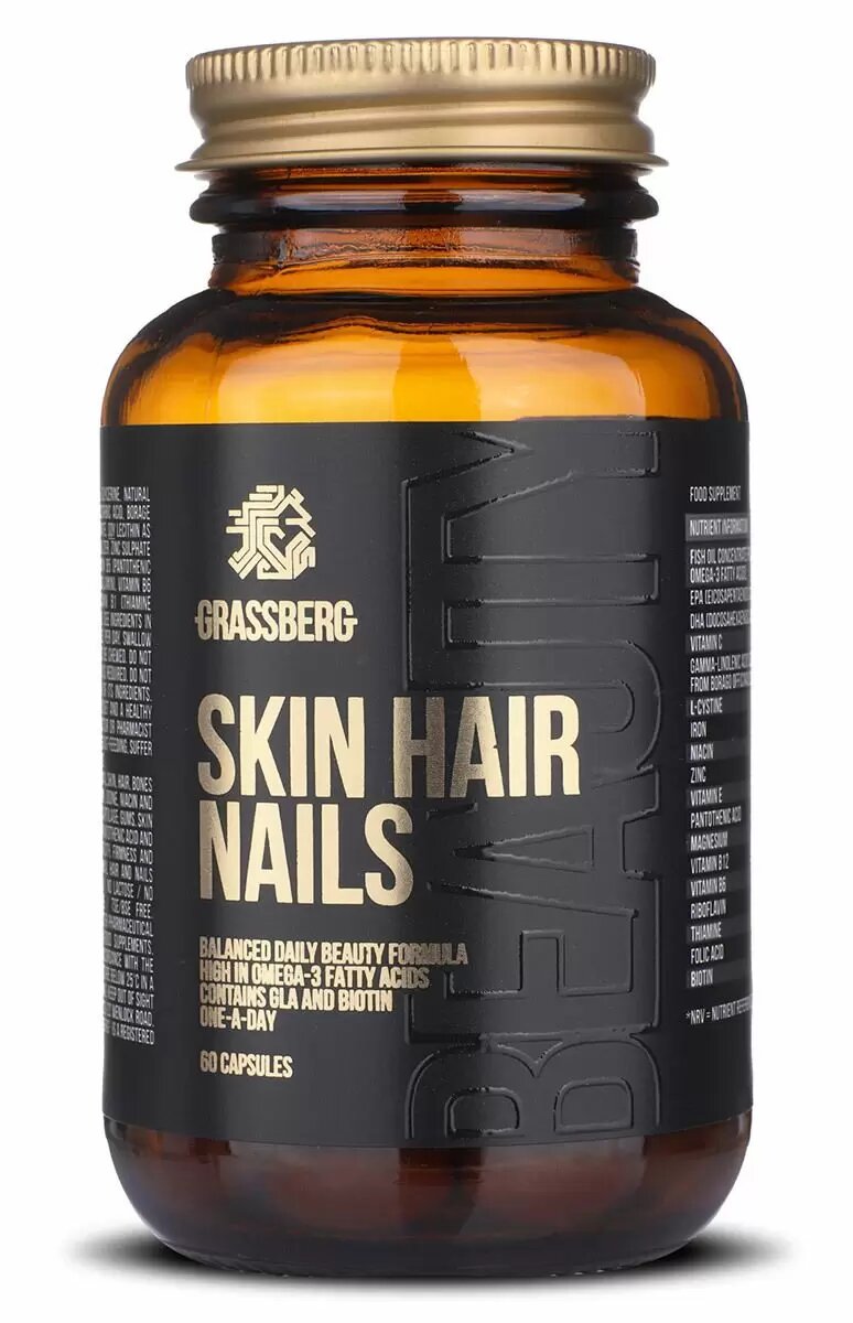 

Вітаміни для волосся шкіри та нігтів Skin Hair Nails Grassberg 60 капсул (GSB009)