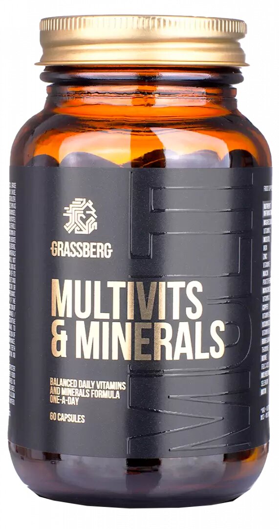 

Мультивітамини і мінерали Multivits & Minerals Grassberg 60 капсул (GSB008)