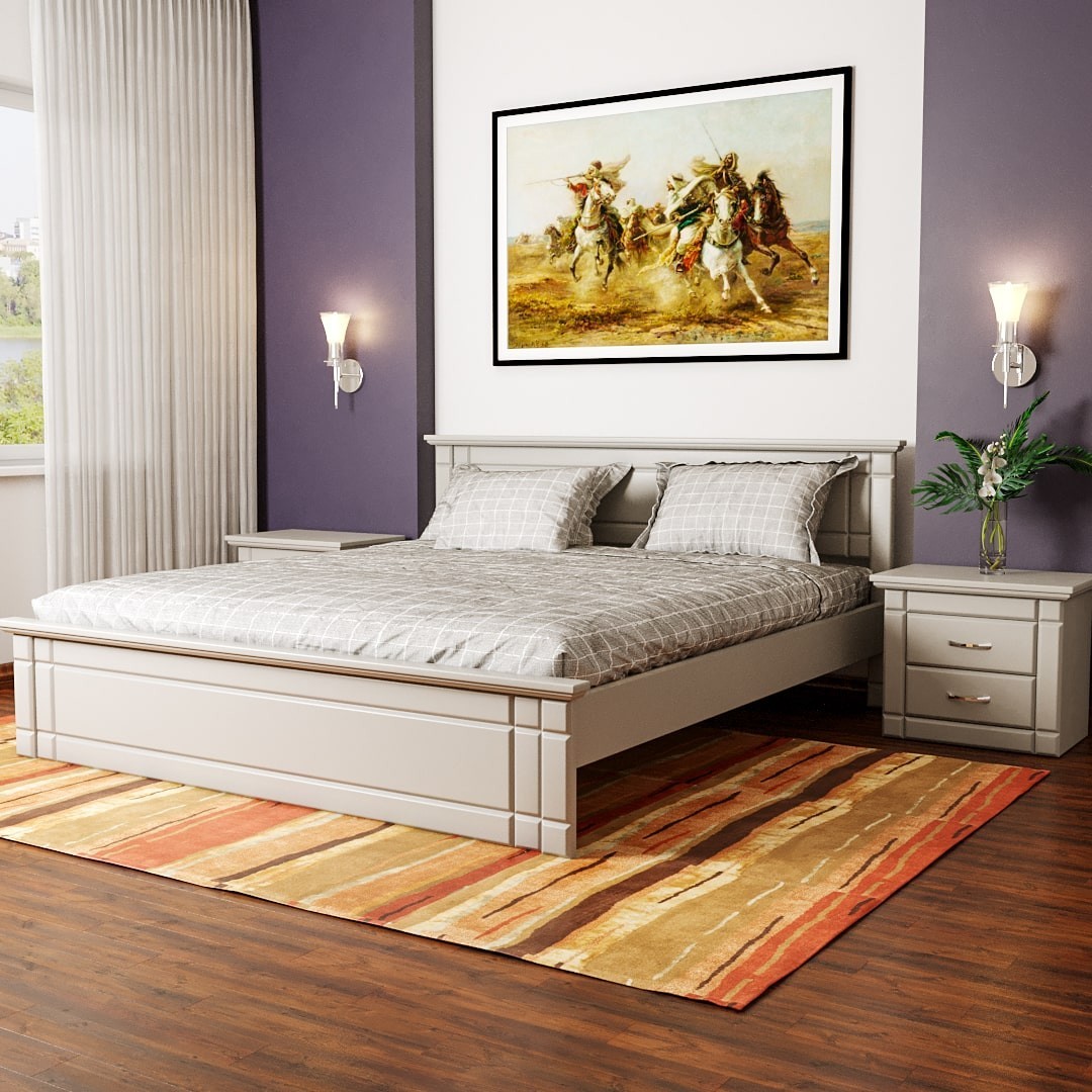 

Двуспальная кровать из ясеня MEBLIUS Модена 140 см x 200 см Серая