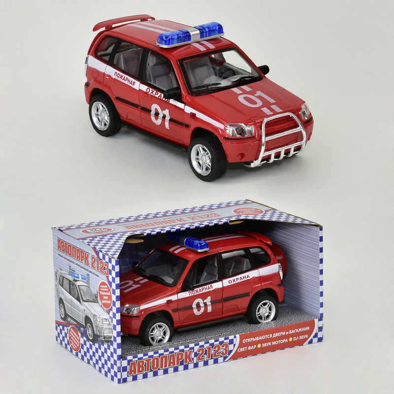 

Машина инерц. Шевроле-Нива "Пожарная служба", 19х8см 9079-E