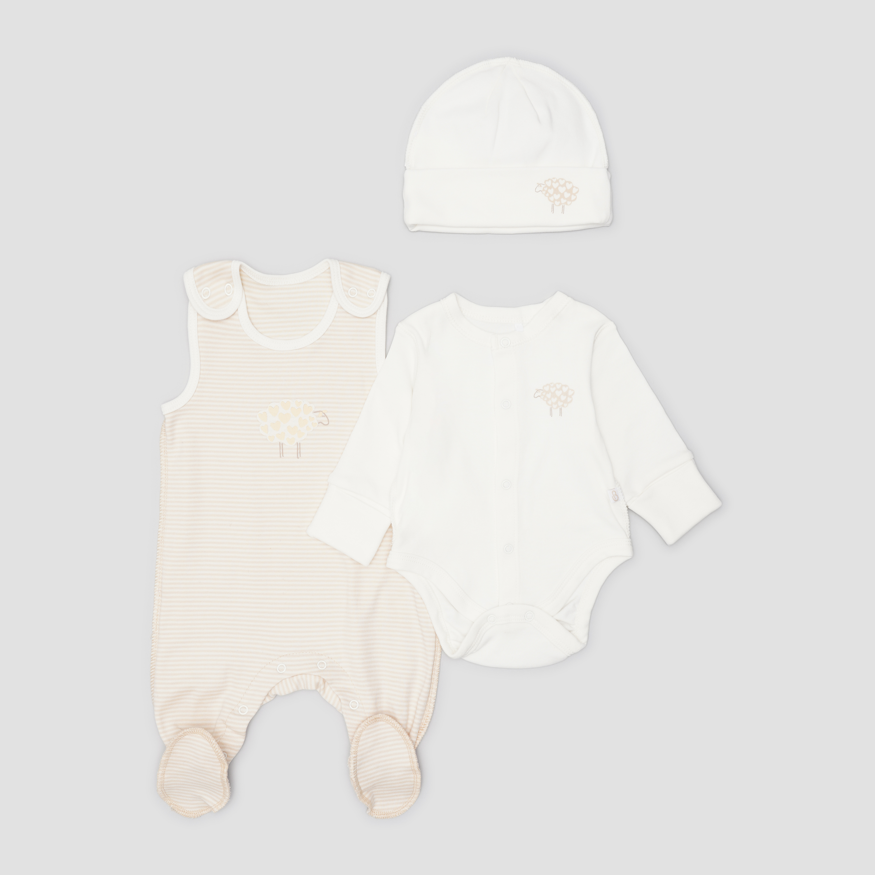 

Комплект (шапочка + боди + песочник) Бемби KP197 50 см Молочный (05197004724.201)