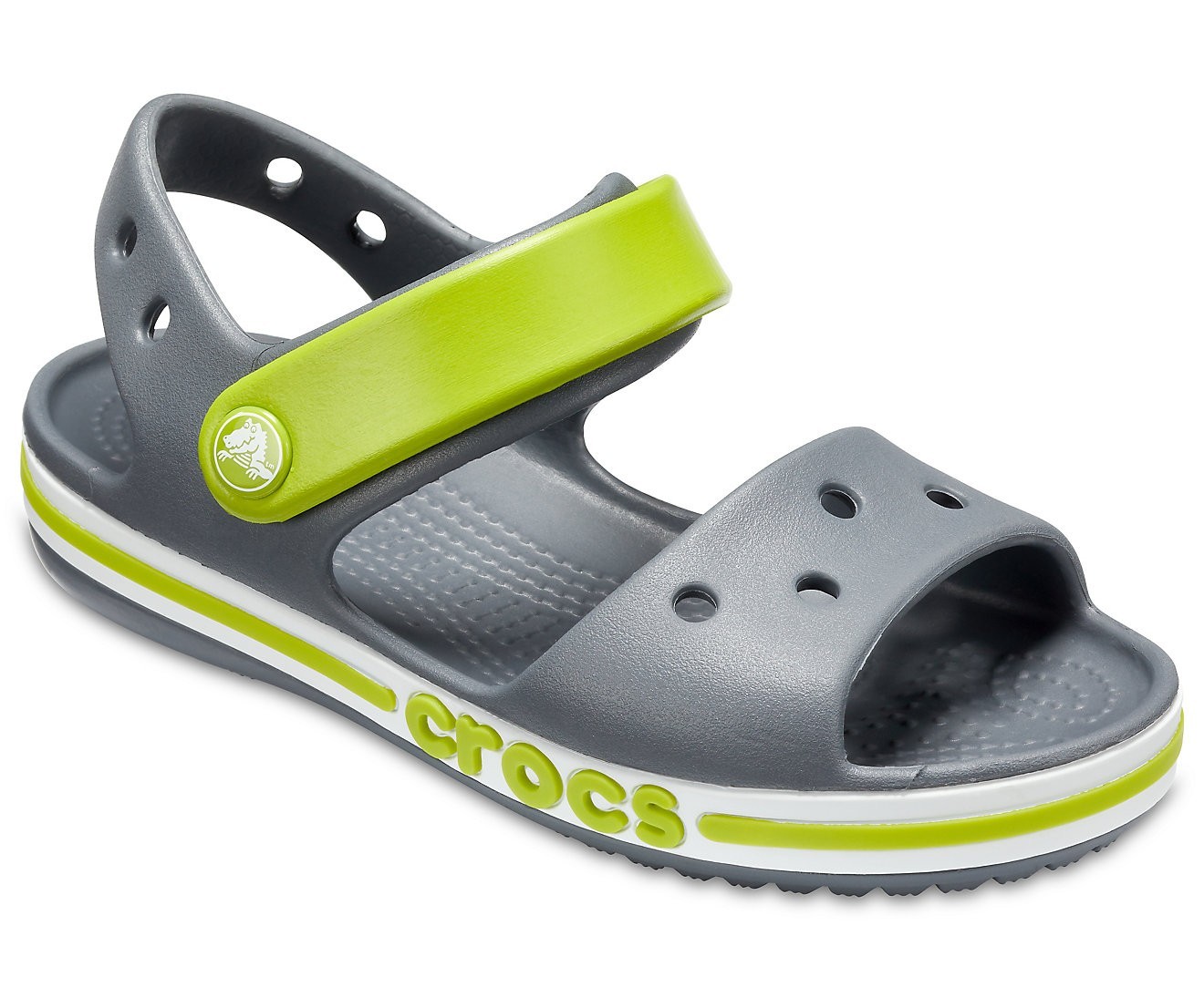 

Сандалии Crocs Kids Bayaband Sandal c7 24 14,5см Серый салатовый