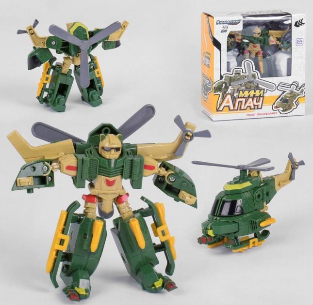 

Трансформер Тобот Мини Апач вертолет хаки (2 серия) 888-1-8 синий Star Toys