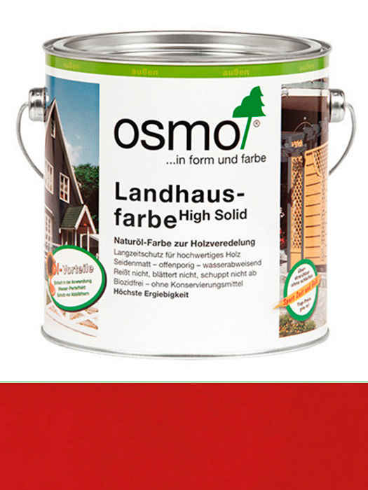 

Защитное цветное не прозрачное масло Osmo Landhausfarbe 2,5 L Темно-красная 2308 (4006850108756)