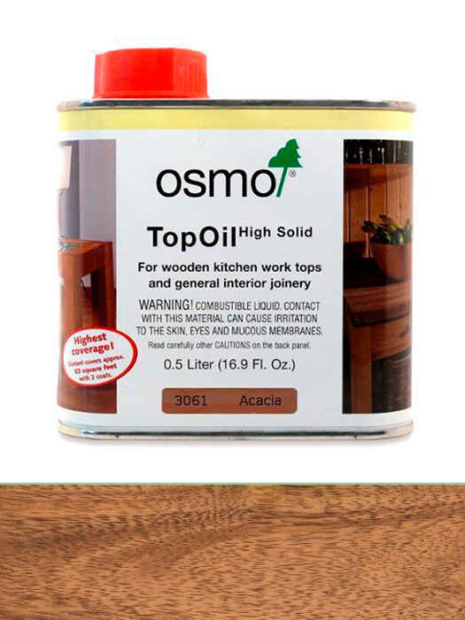 

Масло с твердым воском для мебели и столешниц Osmo TopOil 0,5 L Акация 3061 (4006850667413)