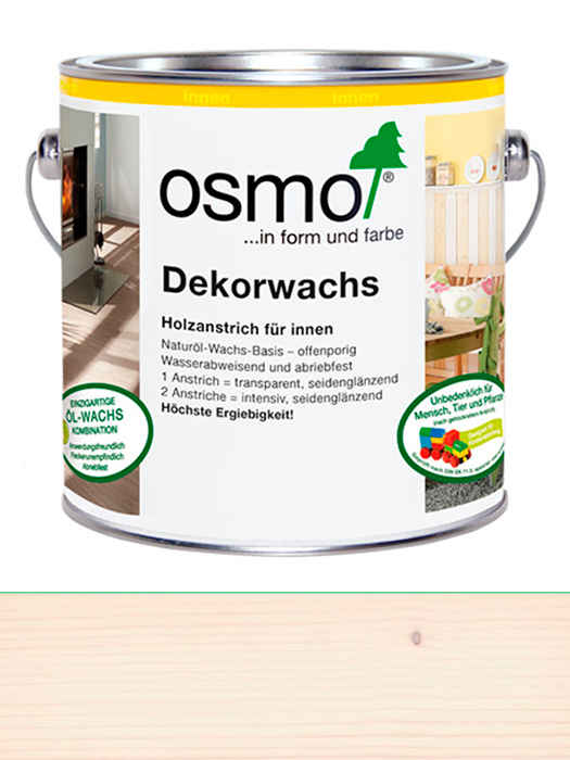 

Цветное прозрачное масло Osmo Dekorwachs Transparent 2,5 L Белый 3111 (4006850100088)