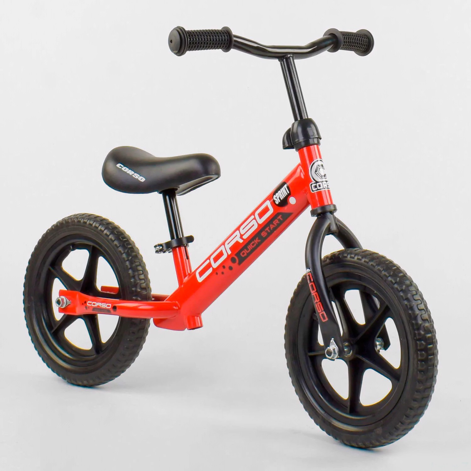

Велобег-беговел CORSO 32003 рама стальная, колеса 12 дюймов EVA, цвет красный (86915)