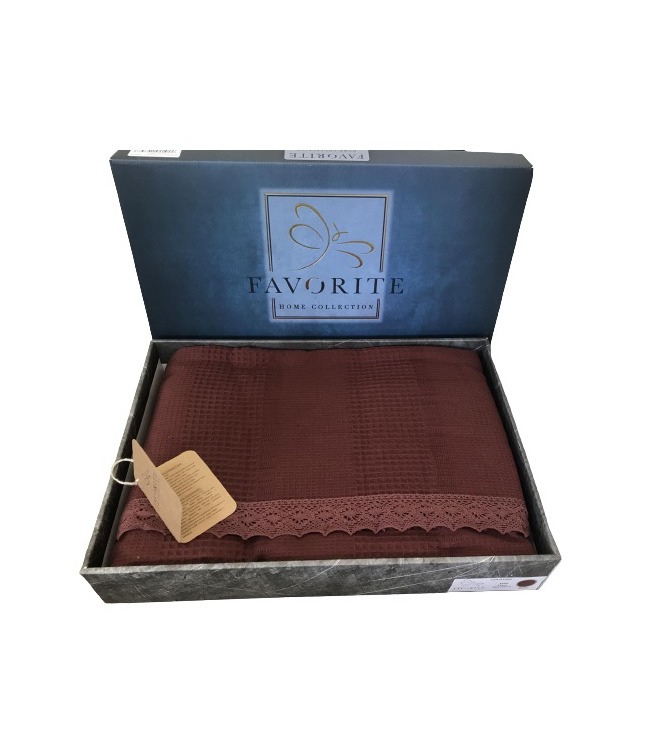 

Вафельная простынь-пике бордовая Favorite Gold 160x220 2000100147573