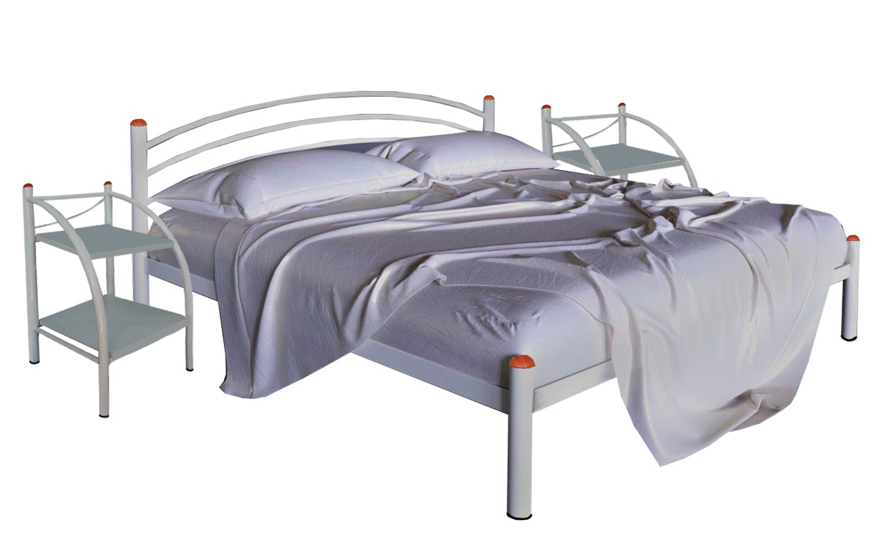 

Набор - Кровать металлическая 160х190 + две тумбы прикроватные "Джулия" ТриАметекс белые