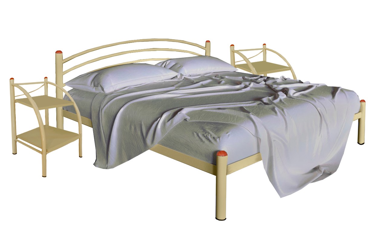 

Набор - Кровать металлическая 140х200 + две тумбы прикроватные "Джулия" ТриАметекс бежевые