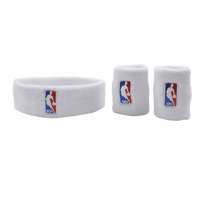 

Баскетбольная повязка на голову NBA с напульсниками Белая