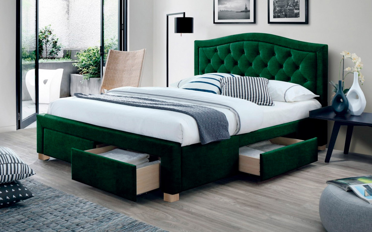

Кровать Electra Velvet Green 160х200 см. Signal
