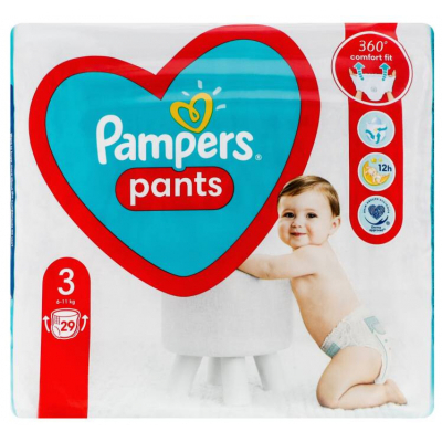 

Подгузник Pampers трусики Pampers Pants Размер 3 (6-11кг) 29 шт (8006540067710)