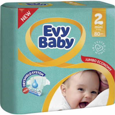 

Подгузник Evy Baby Mini Размер 2 (3-6 кг) 80 шт. (8690506458812)
