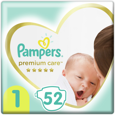 

Подгузник Pampers Premium Care Newborn Размер 1 (2-5 кг) 52 шт (8001841104751)