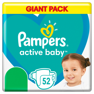 

Подгузник Pampers Active Giant Plus Размер 6 (15+ кг) 52 шт (8006540045862)