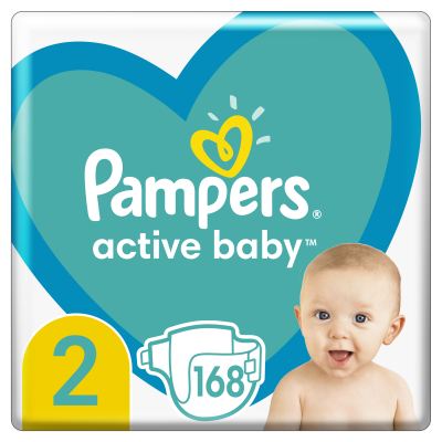 

Подгузник Pampers Active Baby Размер 2 (4-8 кг), 168 шт (8006540091319)