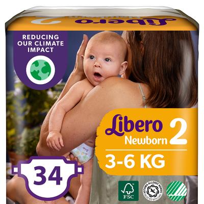 

Подгузник Libero New Born 2 3-6 кг 34 шт (7322541197692)