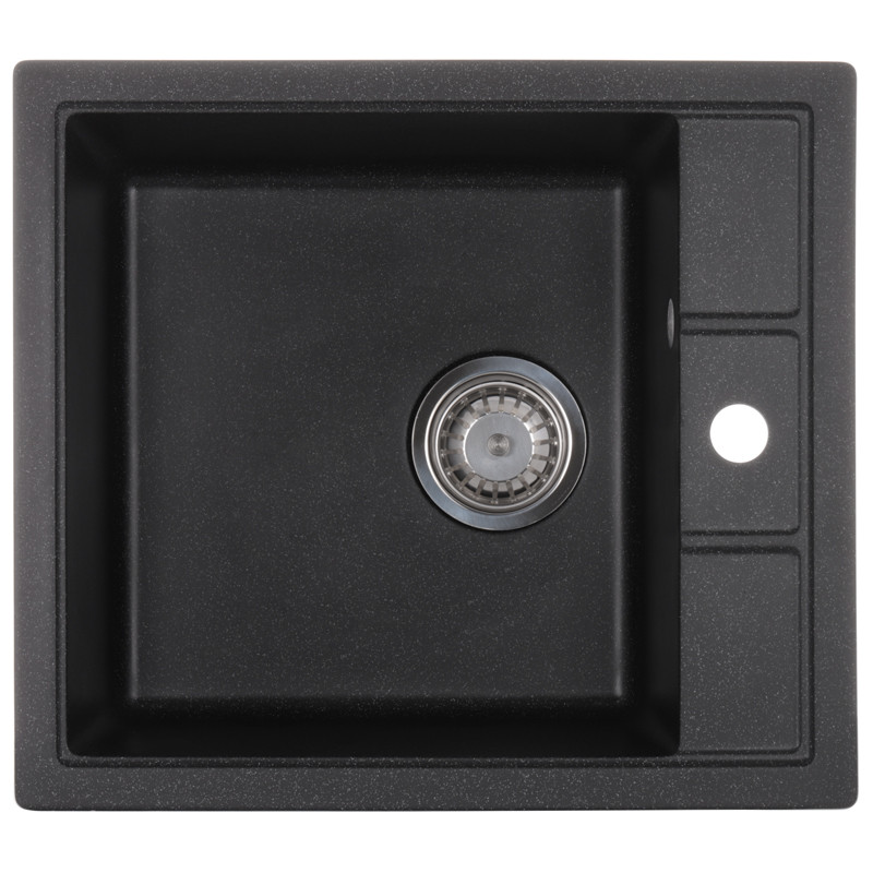 

Врезная кухонная мойка из камня Раковина для кухни ZERIX ZS-4651S-03 Black + Сифон Гранит Черный (ZX4564)
