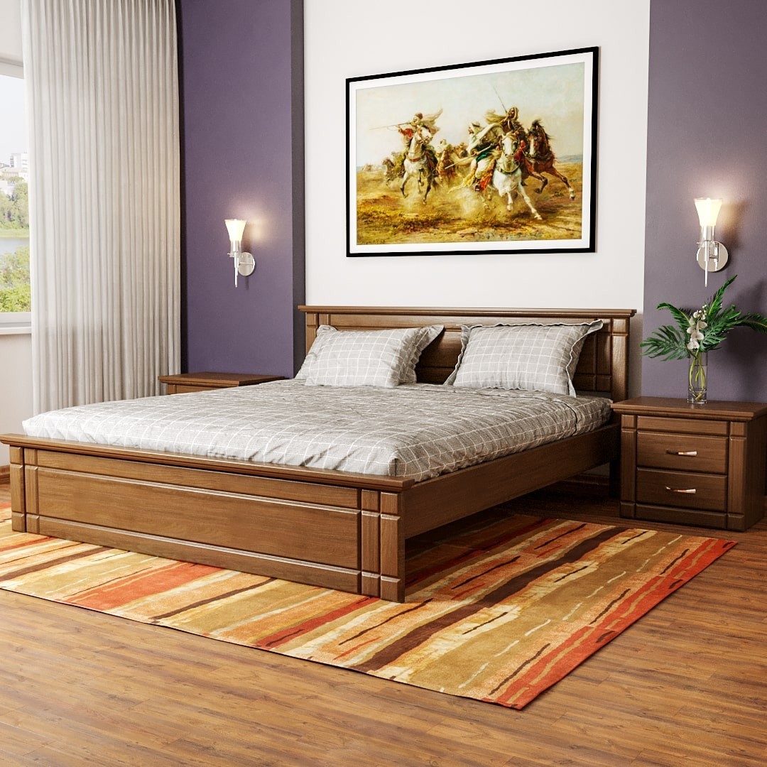 

Двуспальная кровать из ясеня MEBLIUS Модена 180 см x 200 см Светлый орех