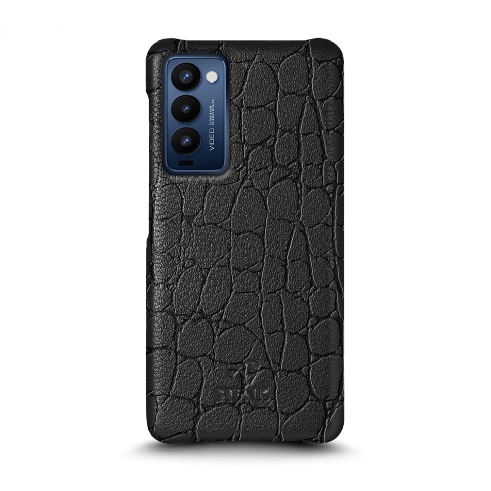 

Кожаная накладка Stenk Reptile Cover для TECNO Camon 18P Чёрная