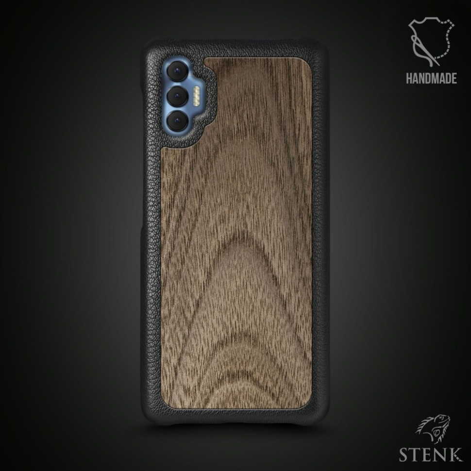 

Кожаная накладка Stenk WoodBacker для TECNO Spark 8p (KG7n) Чёрная