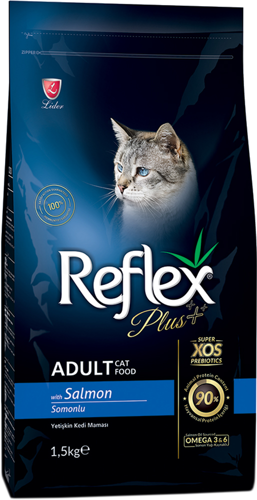 

Сухой корм Reflex Plus полноценный и сбалансированный для котов с лососем 1.5 кг