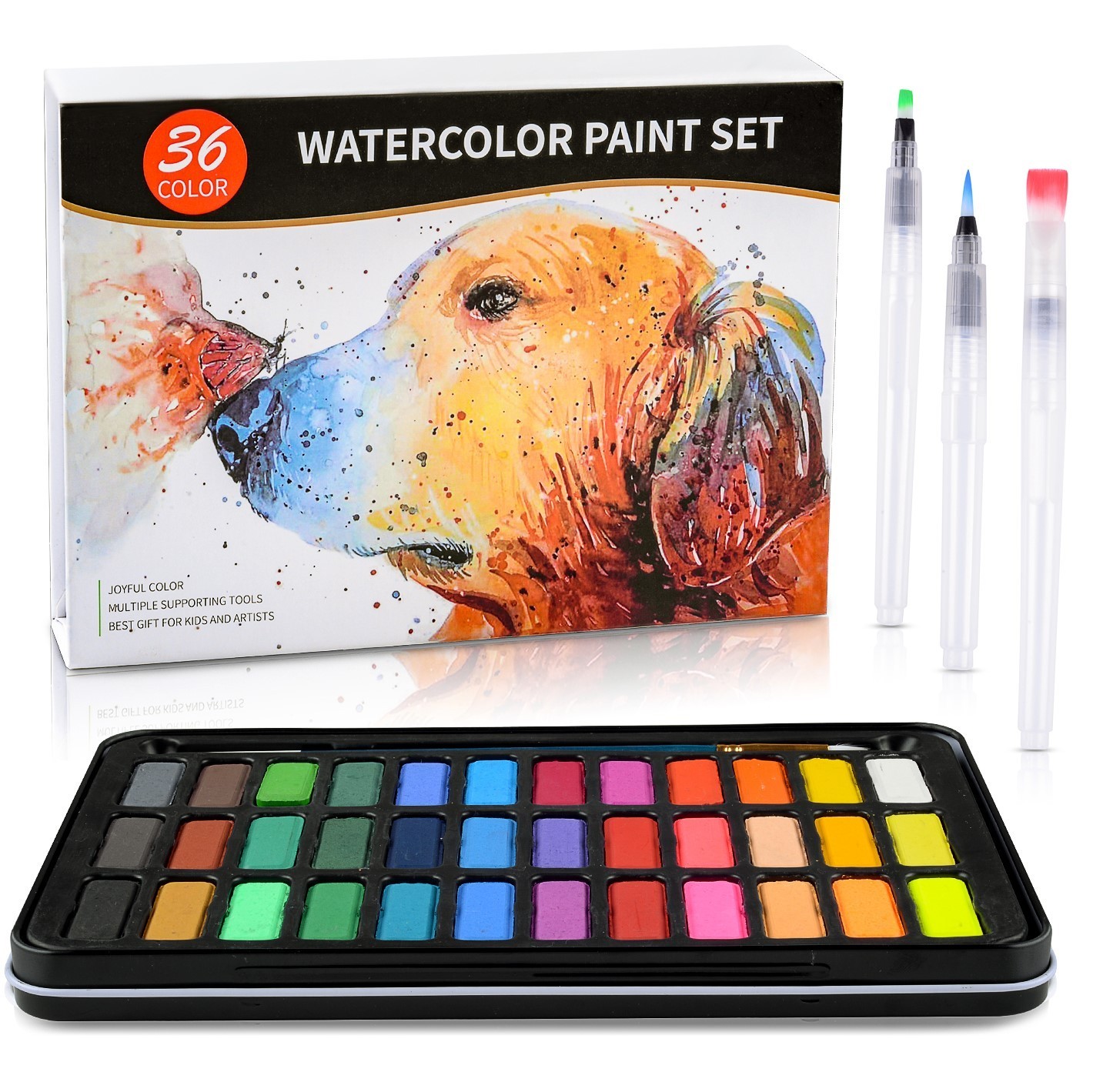 

Акварельные краски Professional Paint Set в металлическом пенале 36 цветов